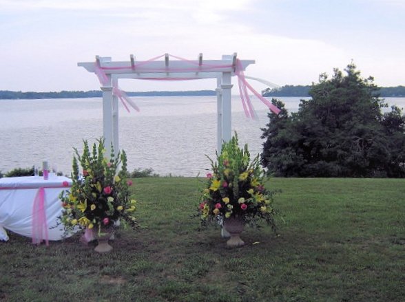 Wedding arbor by the bay